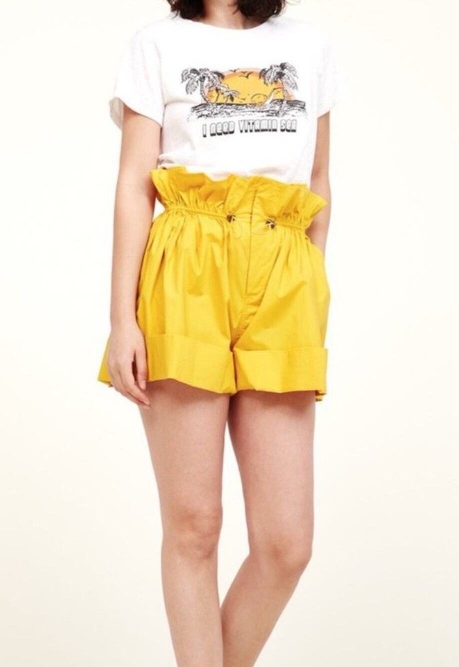 sea New York balloon drawstring shorts yellow High Rise Cuffed 2